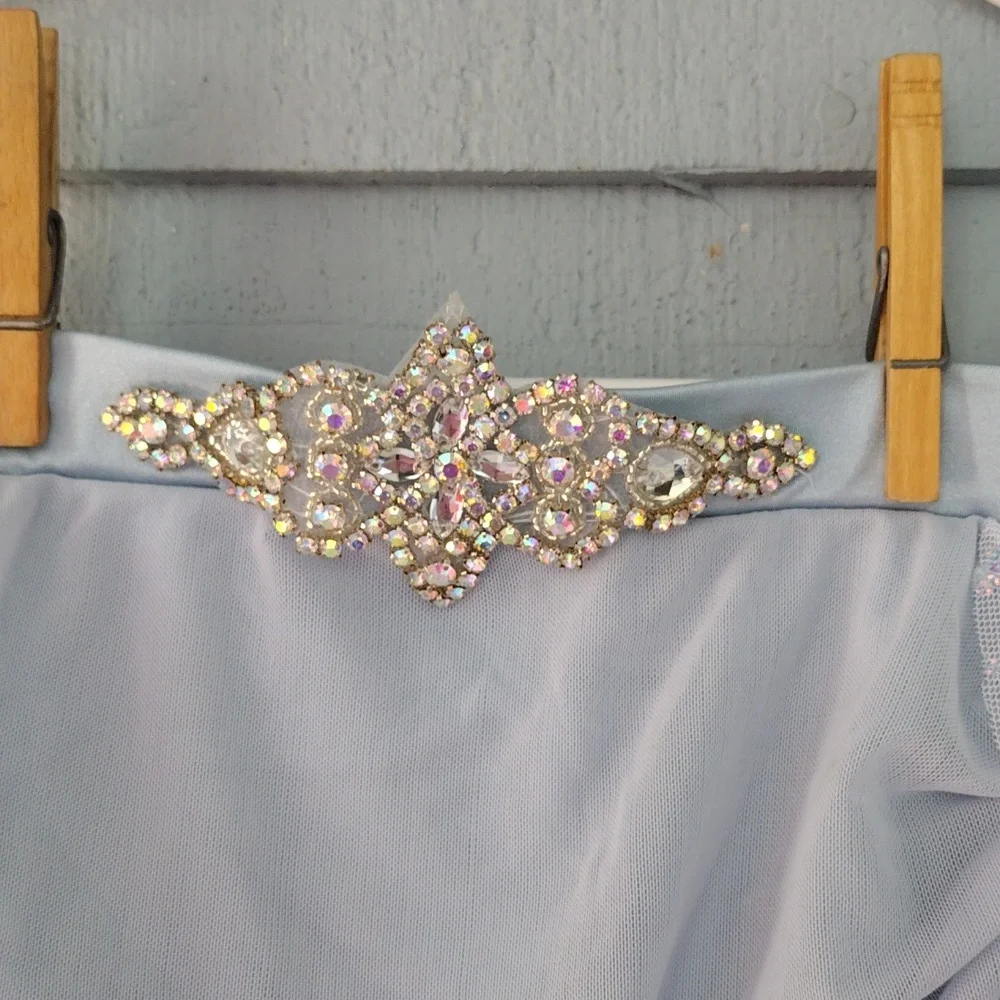 Weissman Dance Skirt Dance with Rhinestone Detail Waist And Train Size MC